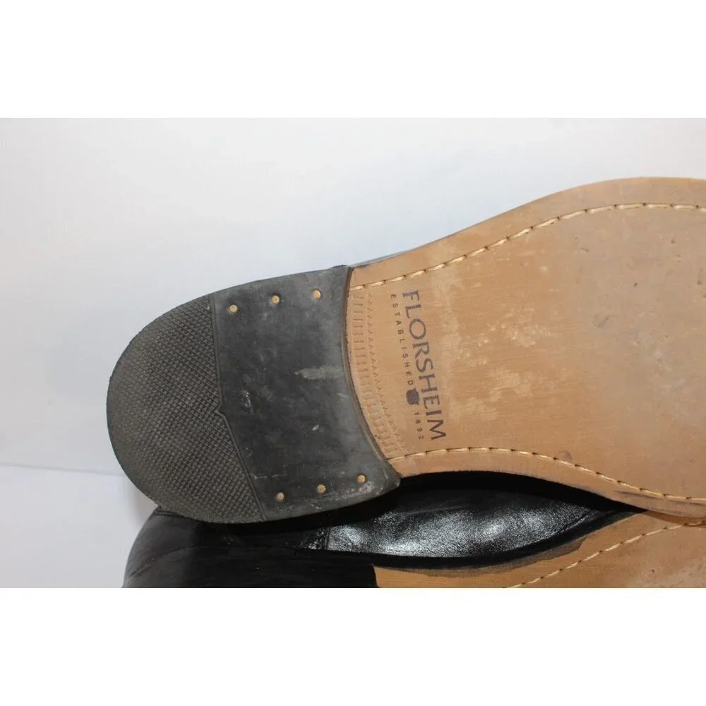 Florsheim Dress‎ Shoes Men's 7.5D Black Leather Classic Lace Up Modern Y2K 14139